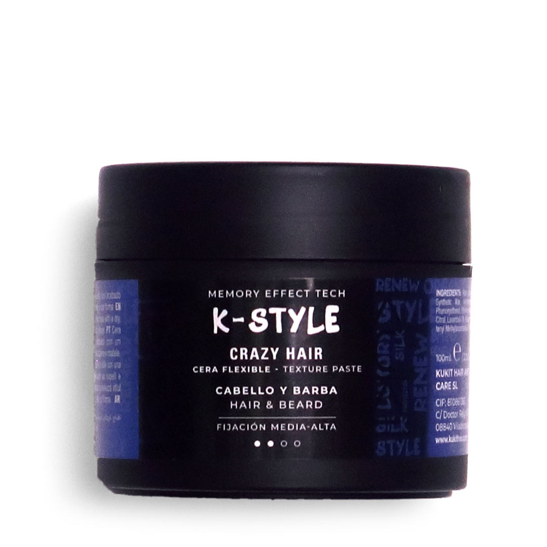 stylscomercial-stylsigualada-kukit k-style cera flexible cabello y barba fijacion media alta 100 ml