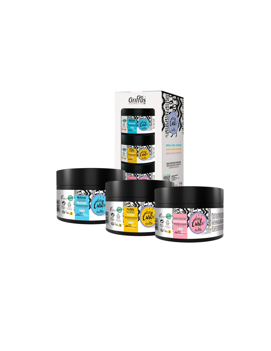 stylscomercial stylsigualada griffus love curls KIT Cronograma Capilar (2A 4C) 3P