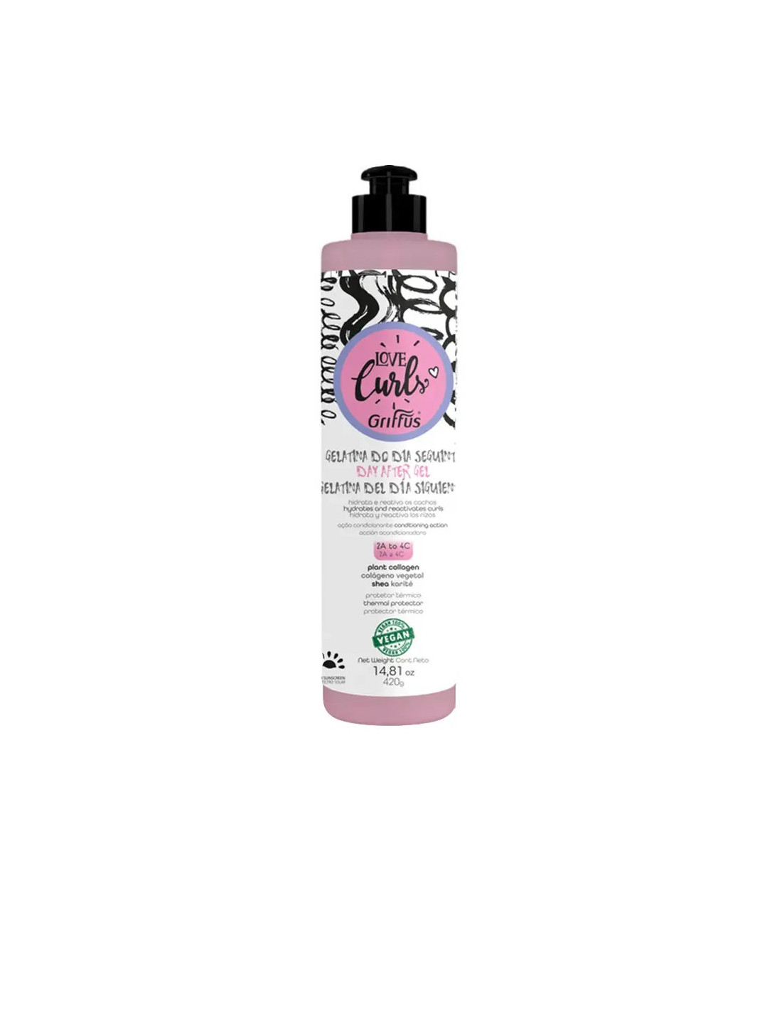 stylscomercial stylsigualada griffus love curls Reactivación de la gelatina Dia Despues (2A 4C) 420 gramos